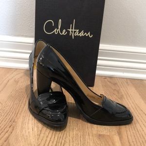 Rarely worn, Cole Haan, Nike Air, Black patent leather loafer heels